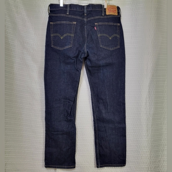 Levi's 514 Flex Straight Fit Jeans Dark Wash Blue Men's 38 (Actual 37x31) - Picture 4 of 11